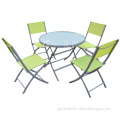 Folding outdoor table and chairs for cafe